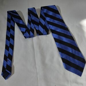 Chaps Blue and Black Striped Tie